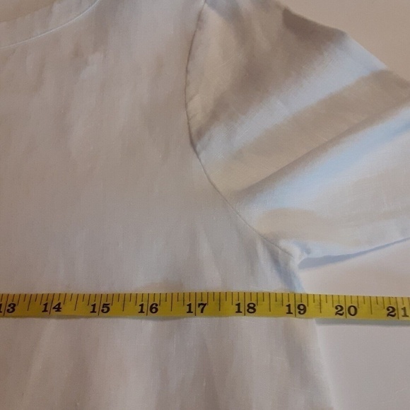 Tyler Boe Size XS White/Black Color Block 100% Linen Boxy Blouse - Picture 4 of 8